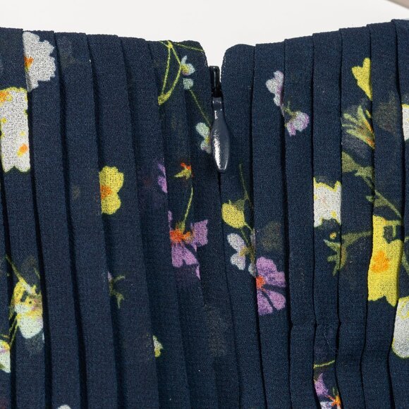 Self-Portrait SS/24 Navy Floral Chiffon Mini Dress - Picture 8 of 12
